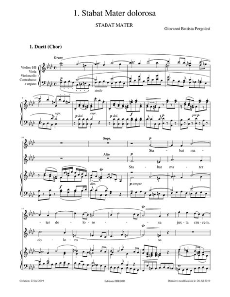 Pergolesi, Stabat Mater Dolorosa, From Stabat Mater For Cello Quartet